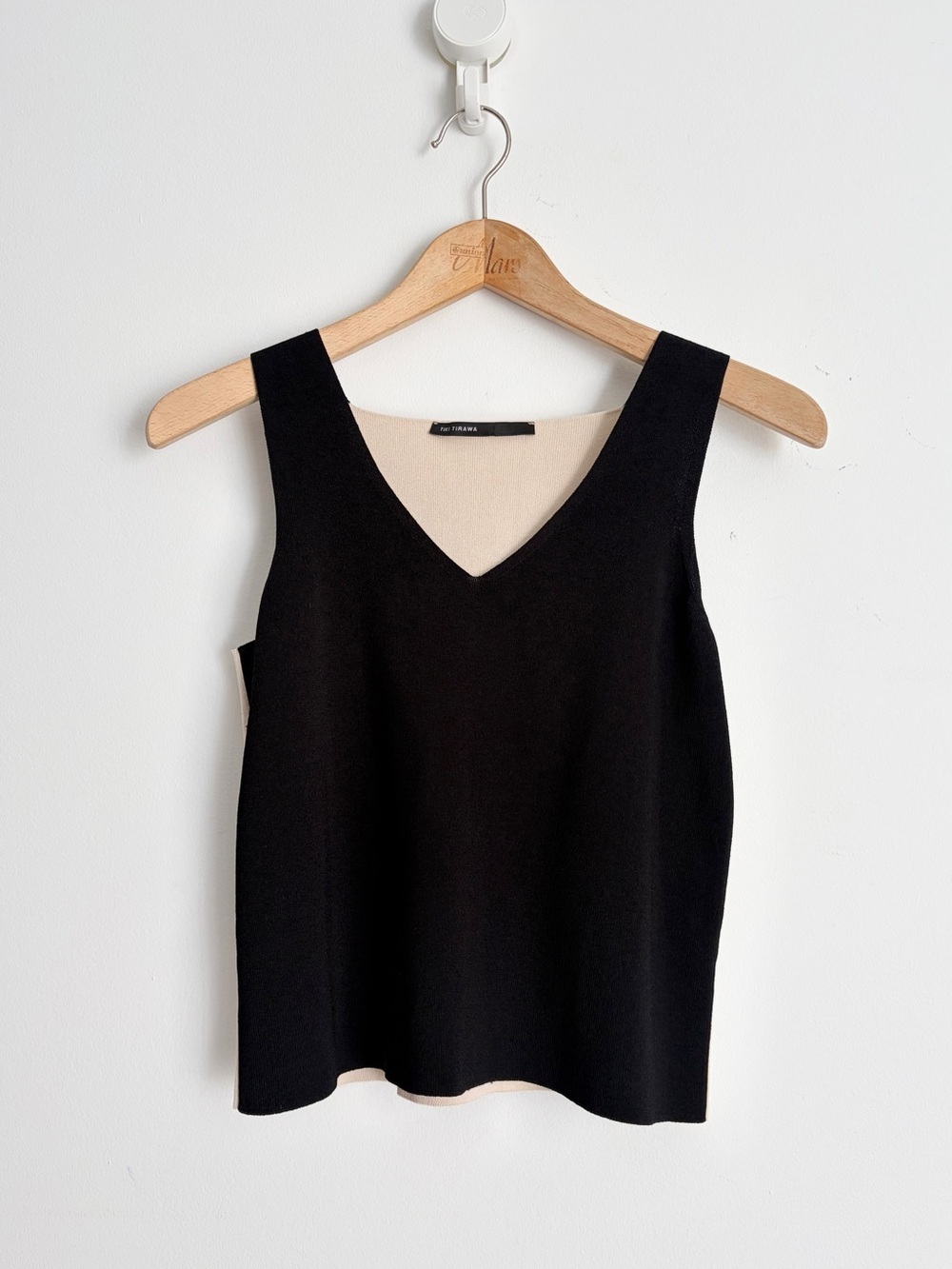 Vintage Tiki Tirawa Paris Two Tone Knit Tank 90s Minimalism S